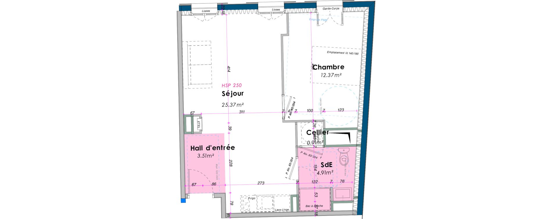 Appartement T2 de 47,07 m2 &agrave; Saint-Pierre-D'Ol&eacute;ron V&eacute;lodrome