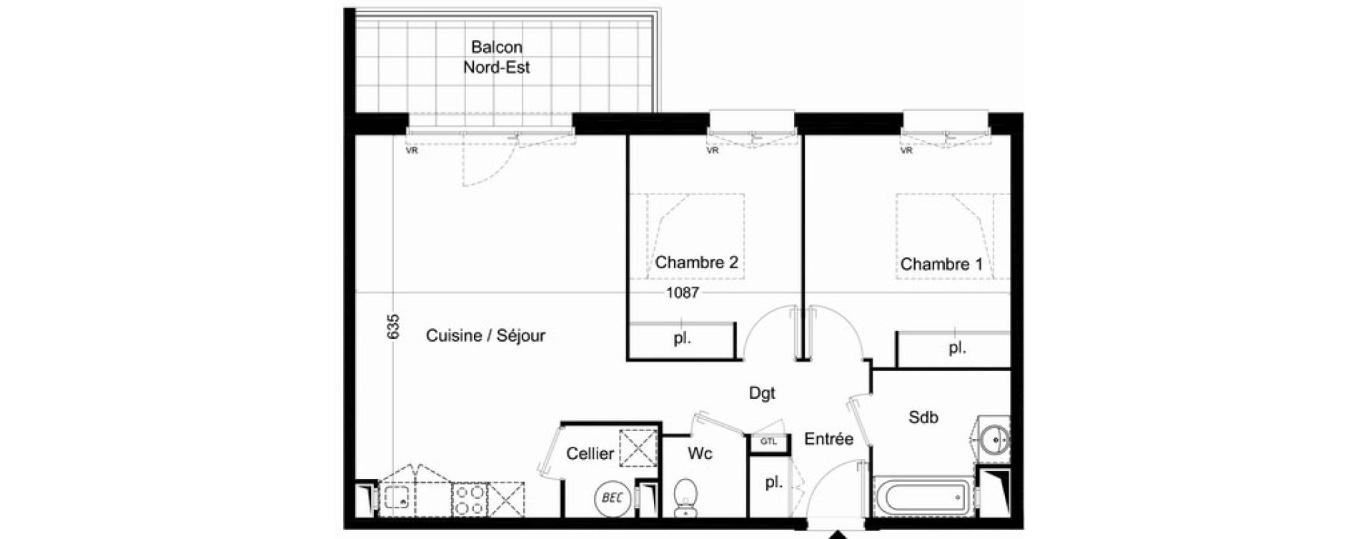 Appartement T3 de 66,35 m2 &agrave; Saint-Pierre-D'Ol&eacute;ron Centre