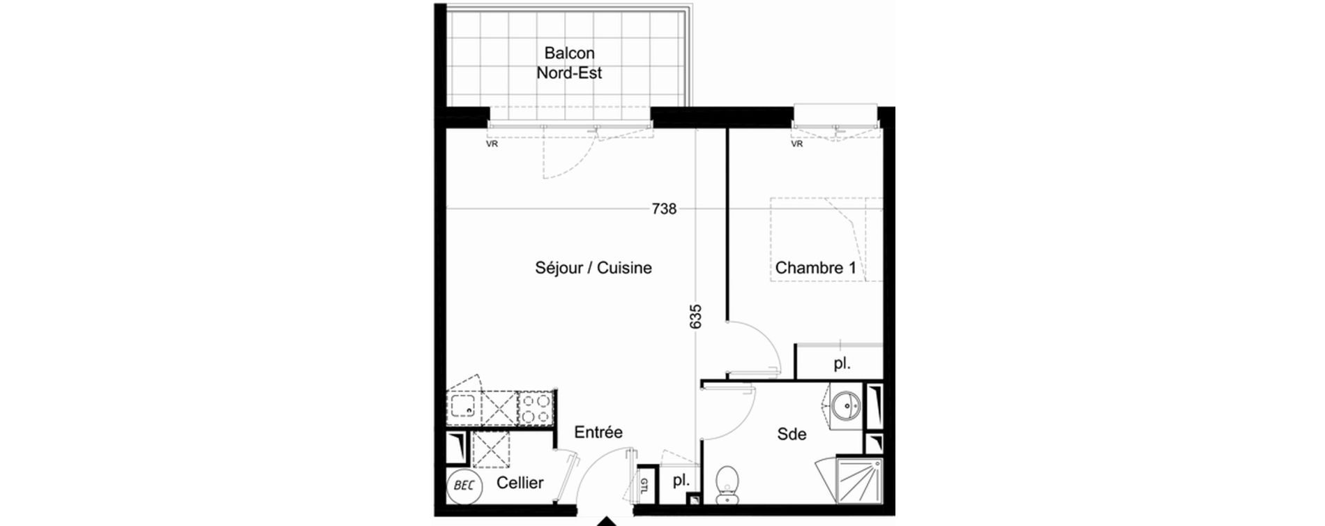 Appartement T2 de 45,08 m2 &agrave; Saint-Pierre-D'Ol&eacute;ron Centre