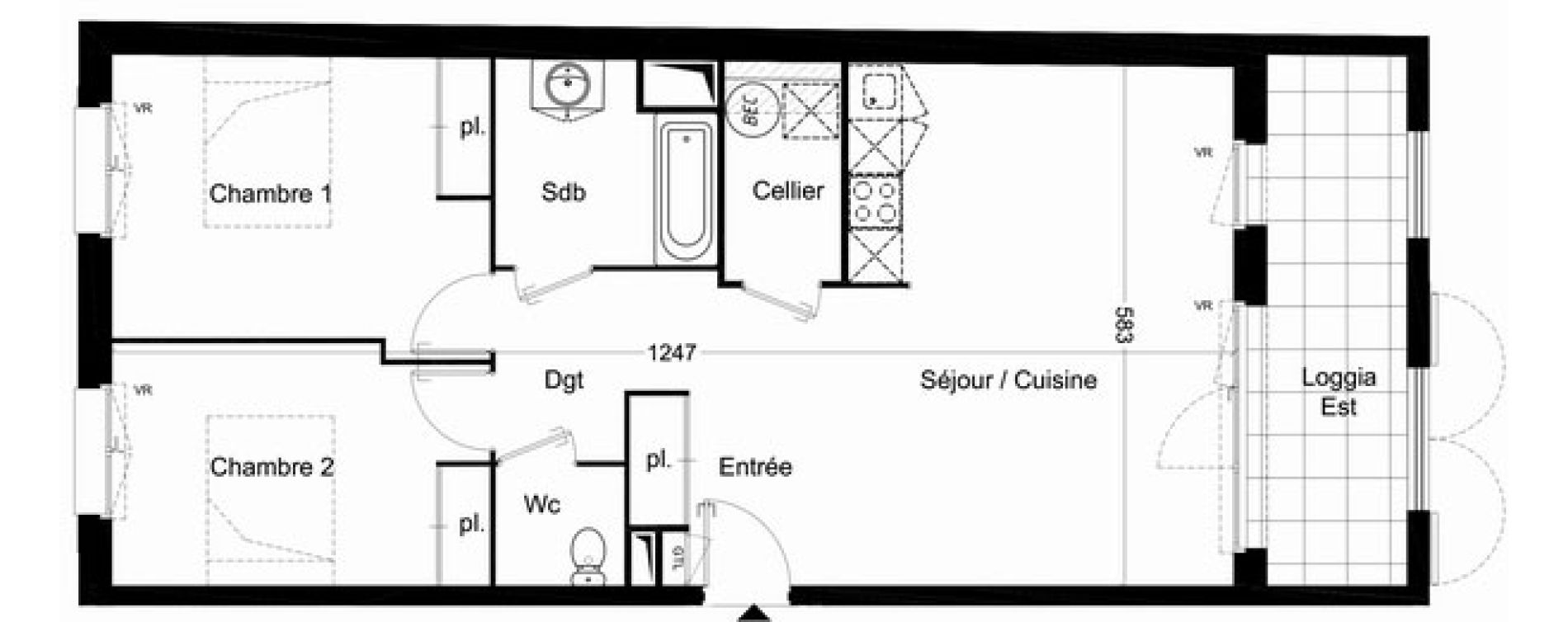 Appartement T3 de 70,79 m2 &agrave; Saint-Pierre-D'Ol&eacute;ron Centre