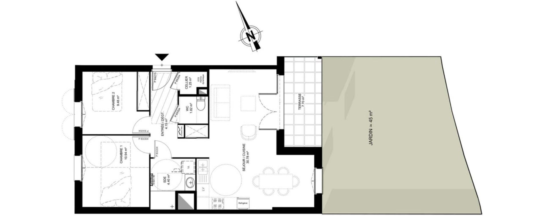 Appartement T3 de 62,82 m2 &agrave; Saint-Rogatien Centre