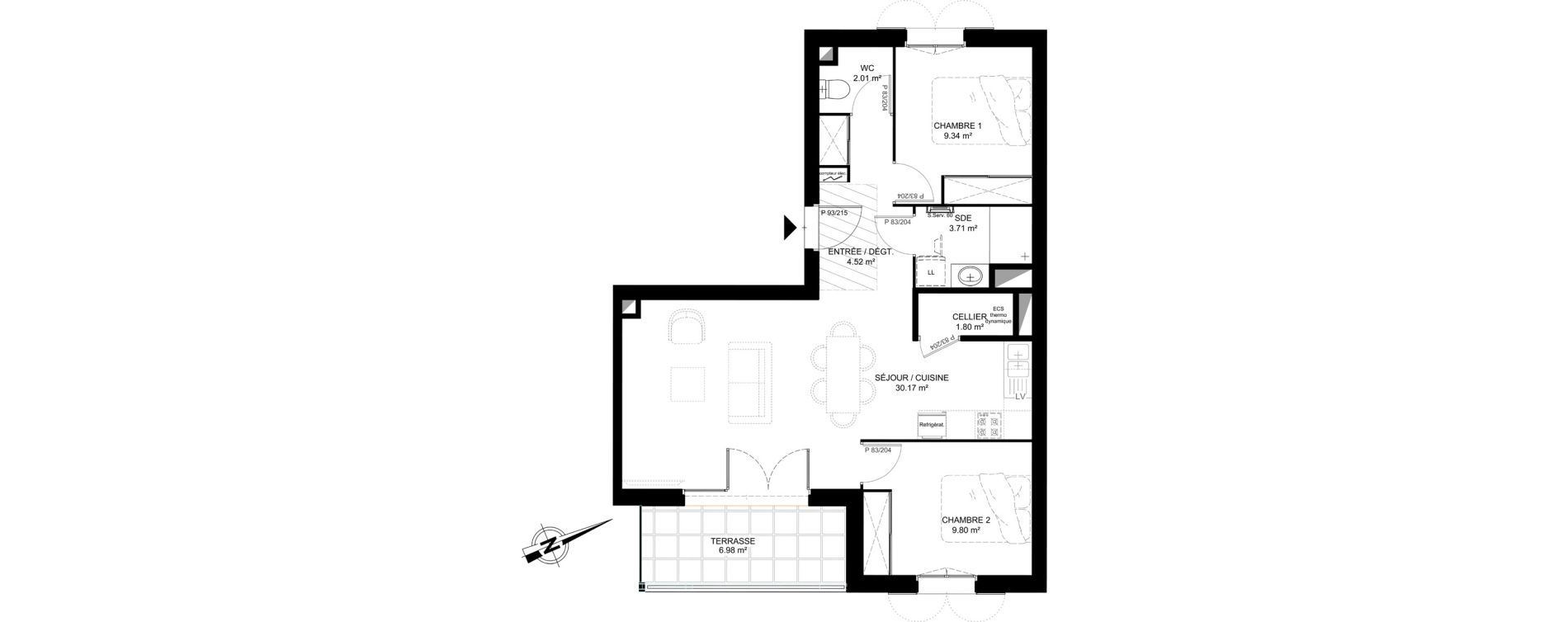 Appartement T3 de 61,35 m2 &agrave; Saint-Rogatien Centre