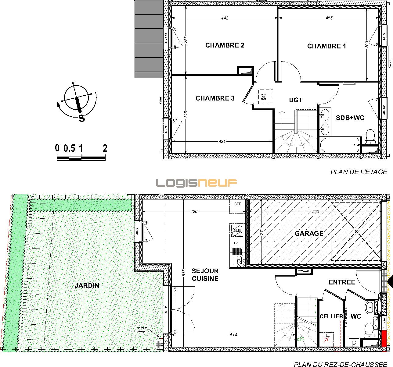 Maison T4 de 84.35 m2 1er étage O Pavillon des Arts SaintXandre ref 001