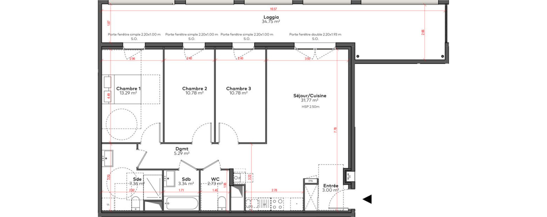 Appartement T4 de 88,34 m2 &agrave; Angoul&ecirc;me &icirc;lot du port