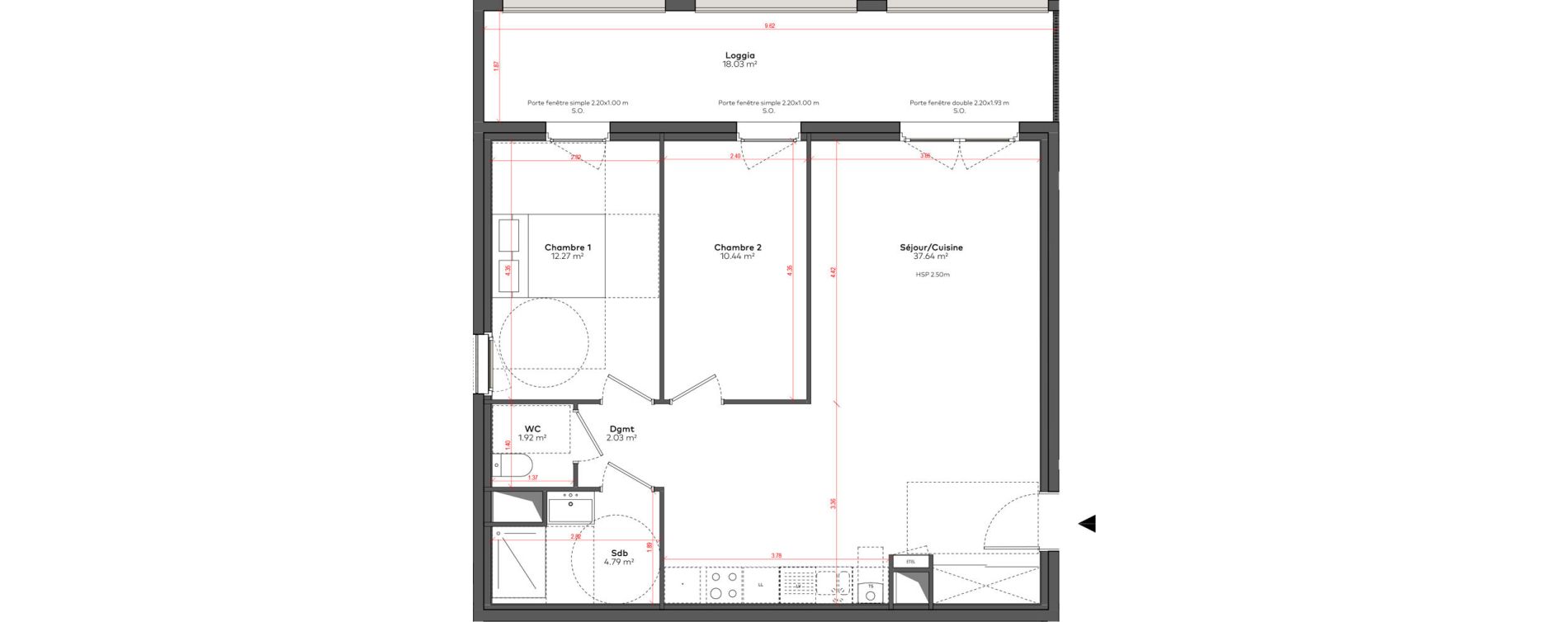 Appartement T3 de 69,09 m2 &agrave; Angoul&ecirc;me &icirc;lot du port