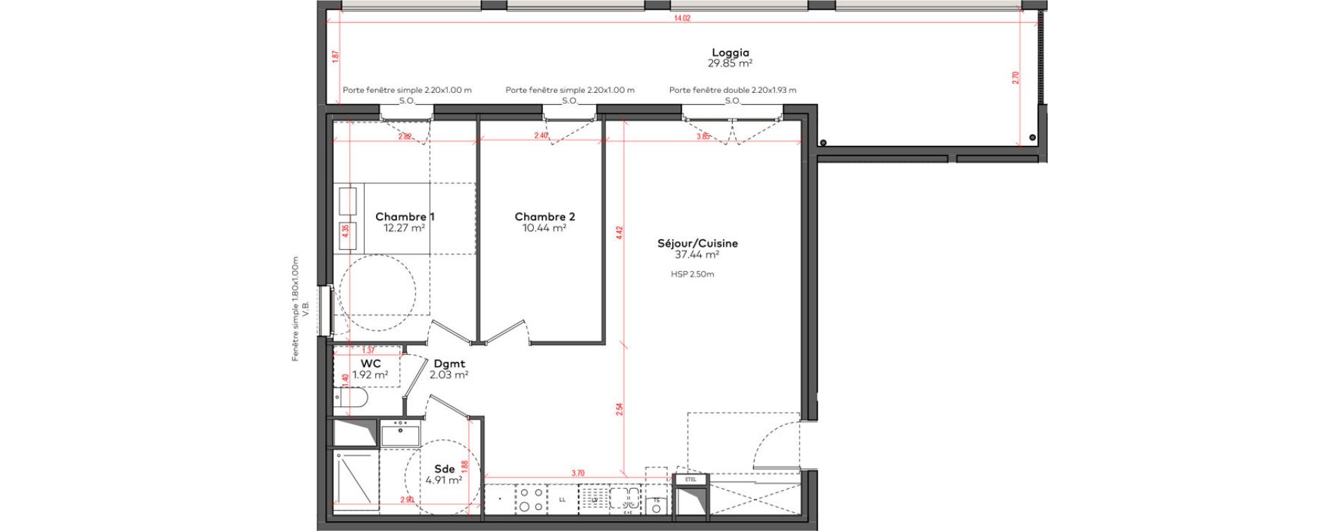 Appartement T3 de 69,01 m2 &agrave; Angoul&ecirc;me &icirc;lot du port