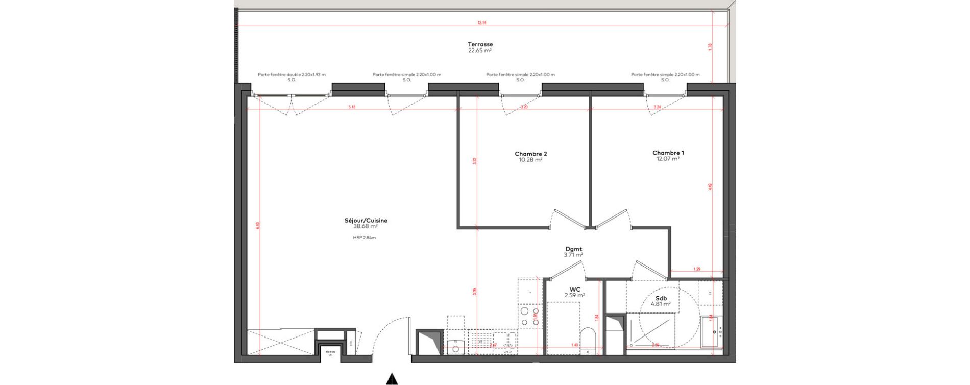 Appartement T3 de 72,14 m2 &agrave; Angoul&ecirc;me &icirc;lot du port