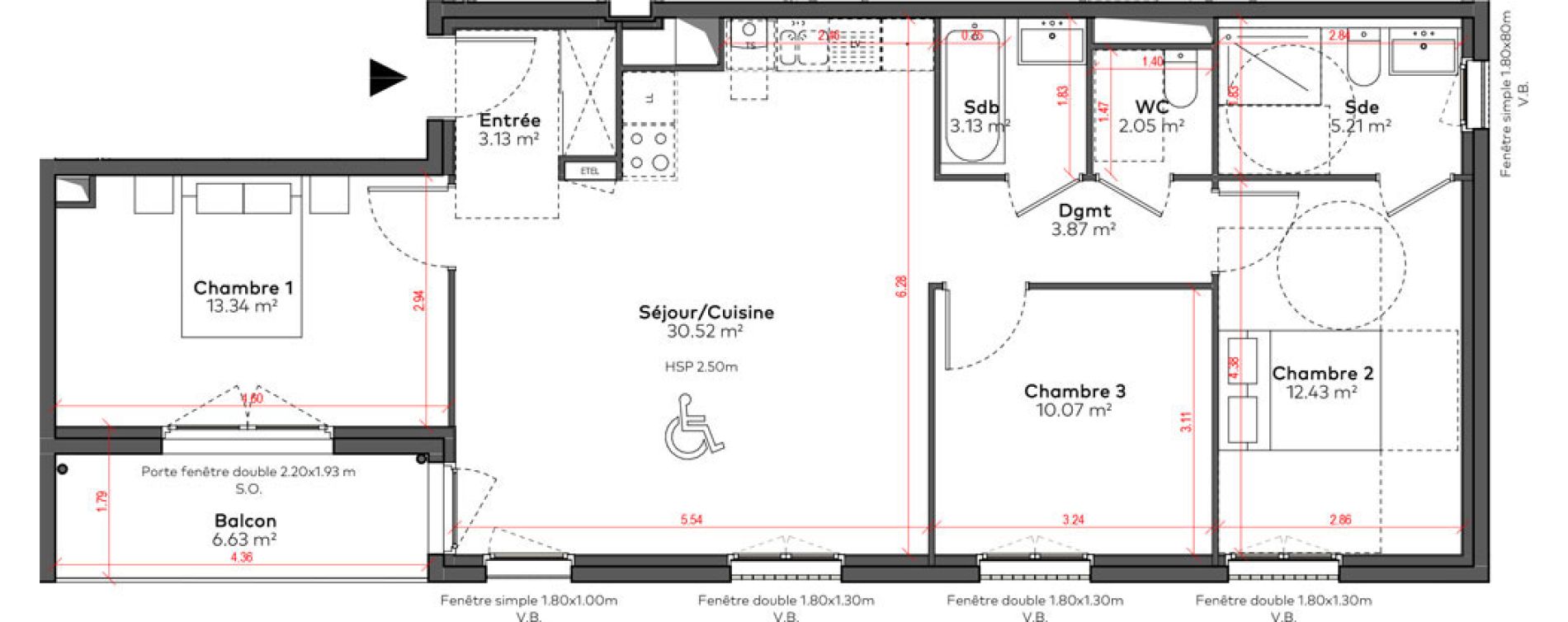 Appartement T4 de 83,59 m2 &agrave; Angoul&ecirc;me &icirc;lot du port