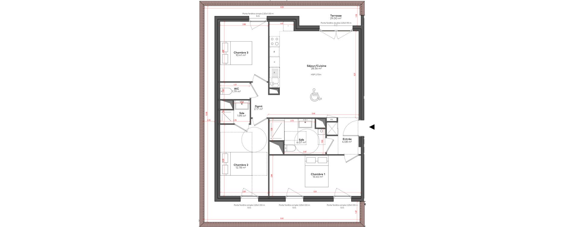 Appartement T4 de 81,29 m2 &agrave; Angoul&ecirc;me &icirc;lot du port