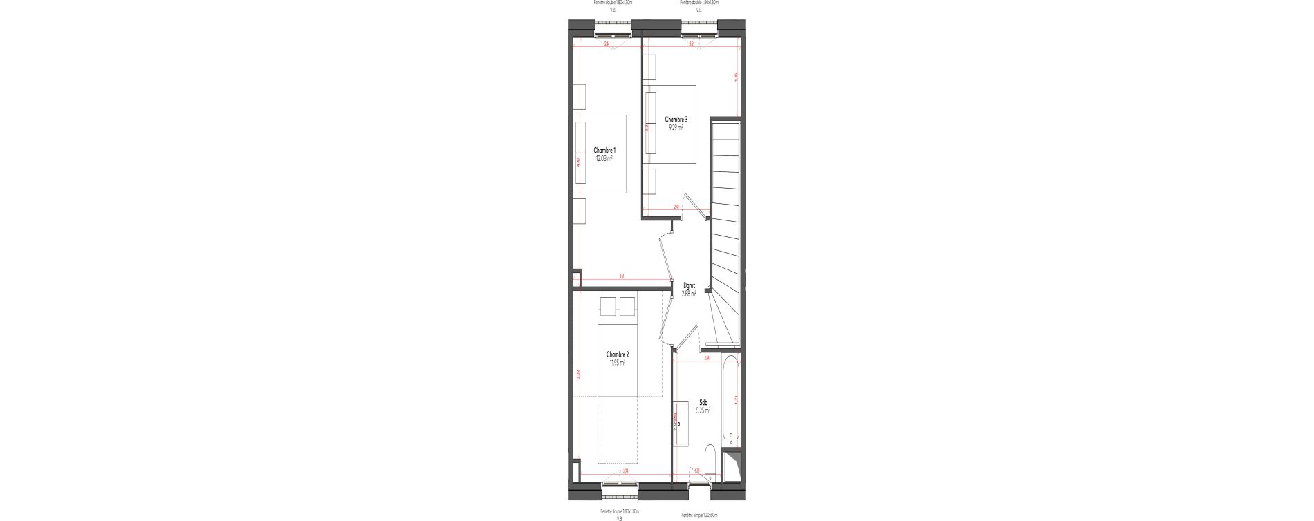 Duplex T4 de 83,67 m2 &agrave; Angoul&ecirc;me &icirc;lot du port