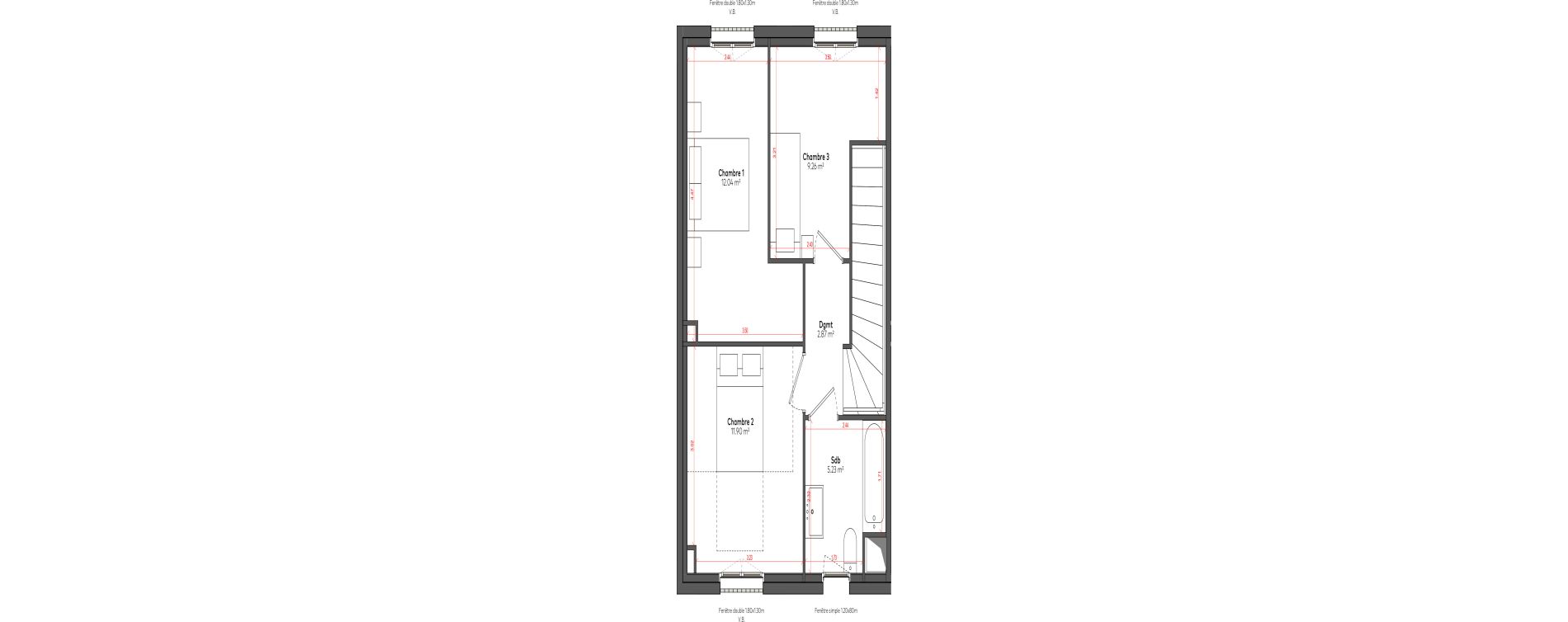 Duplex T4 de 83,49 m2 &agrave; Angoul&ecirc;me &icirc;lot du port