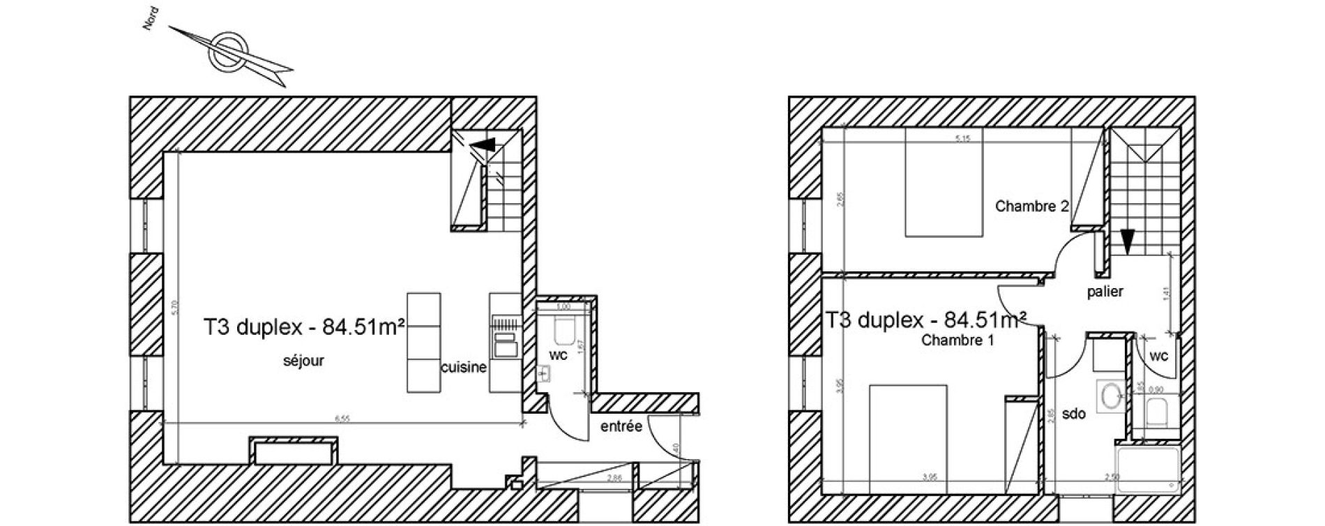 Duplex T3 de 84,51 m2 &agrave; Angoul&ecirc;me Centre