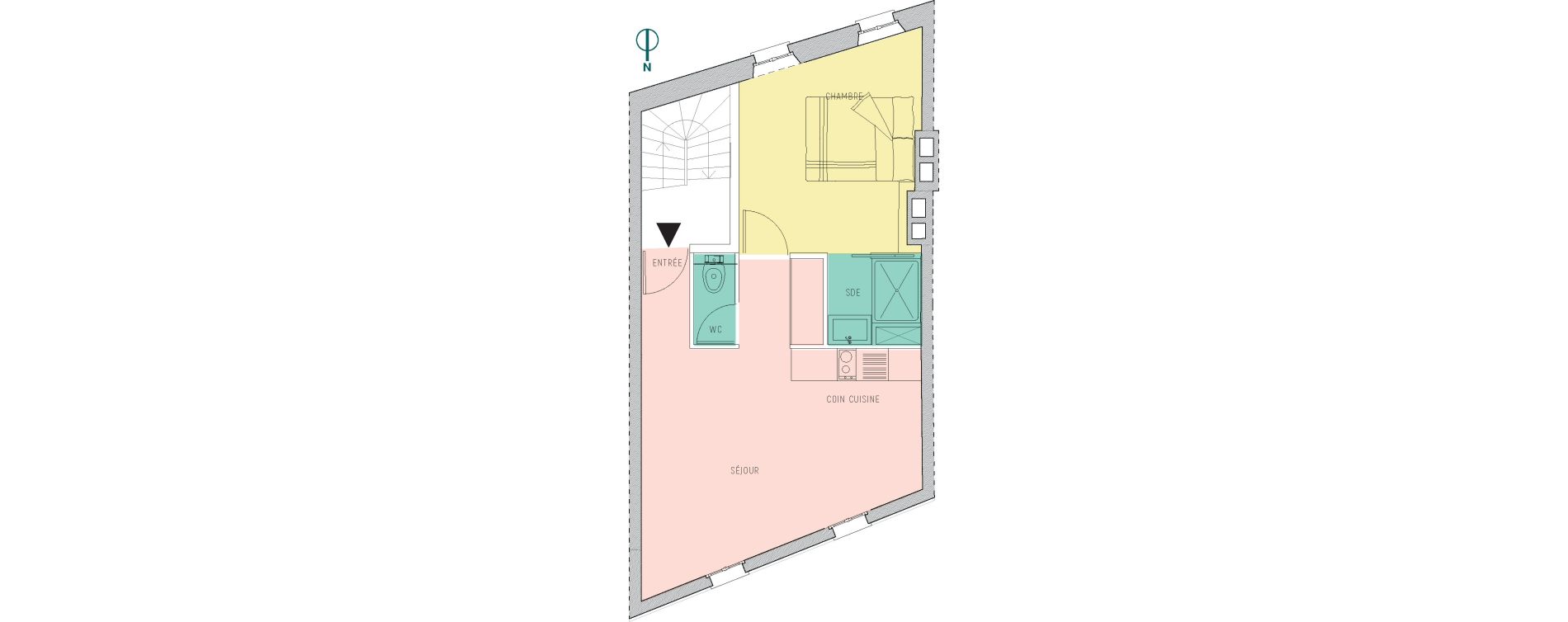 Appartement T2 de 38,20 m2 &agrave; Angoul&ecirc;me Centre