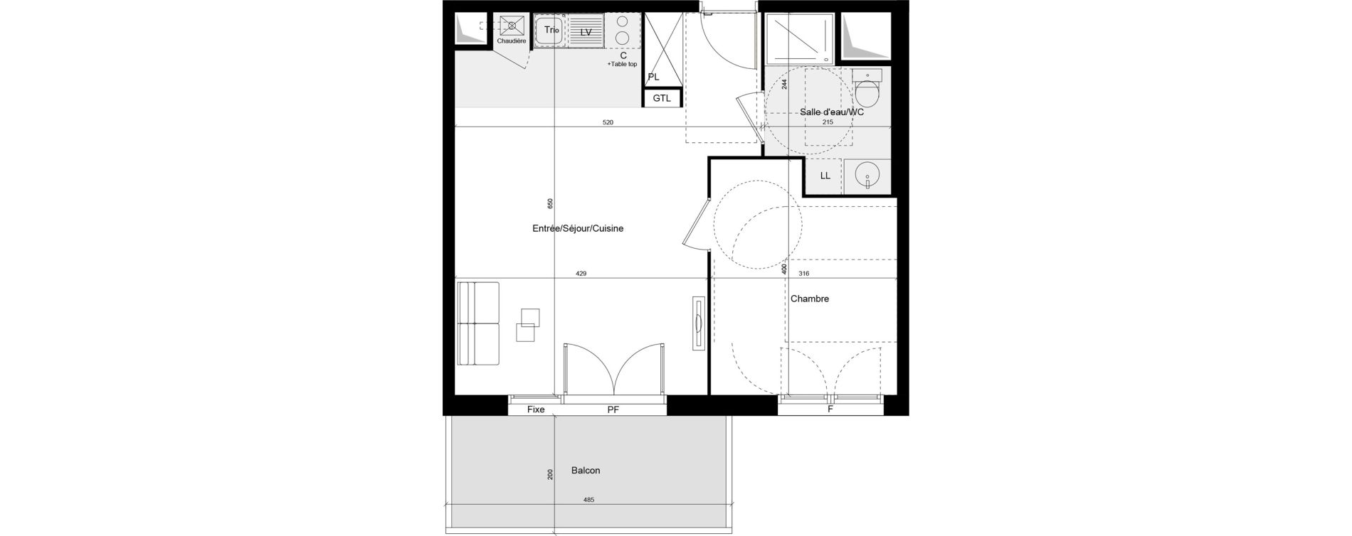 Appartement T2 de 46,26 m2 &agrave; Brive-La-Gaillarde Caserne