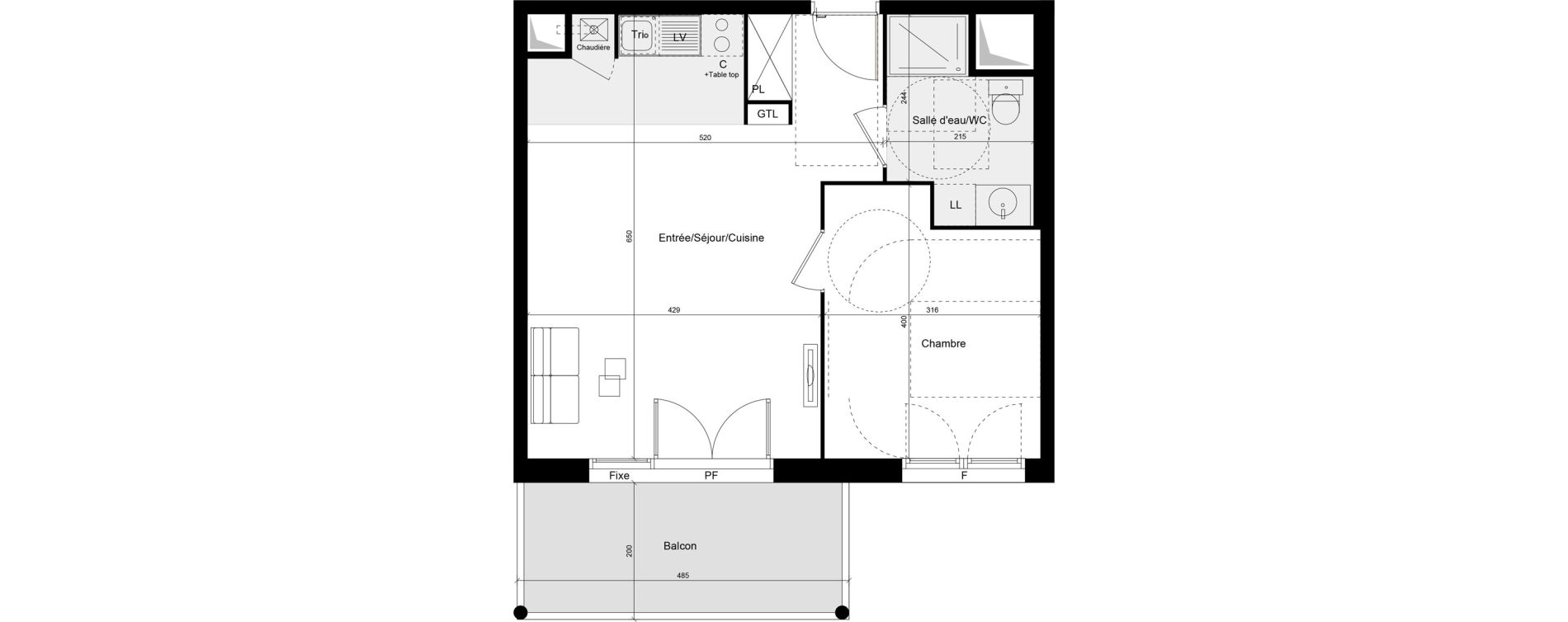 Appartement T2 de 46,26 m2 &agrave; Brive-La-Gaillarde Caserne