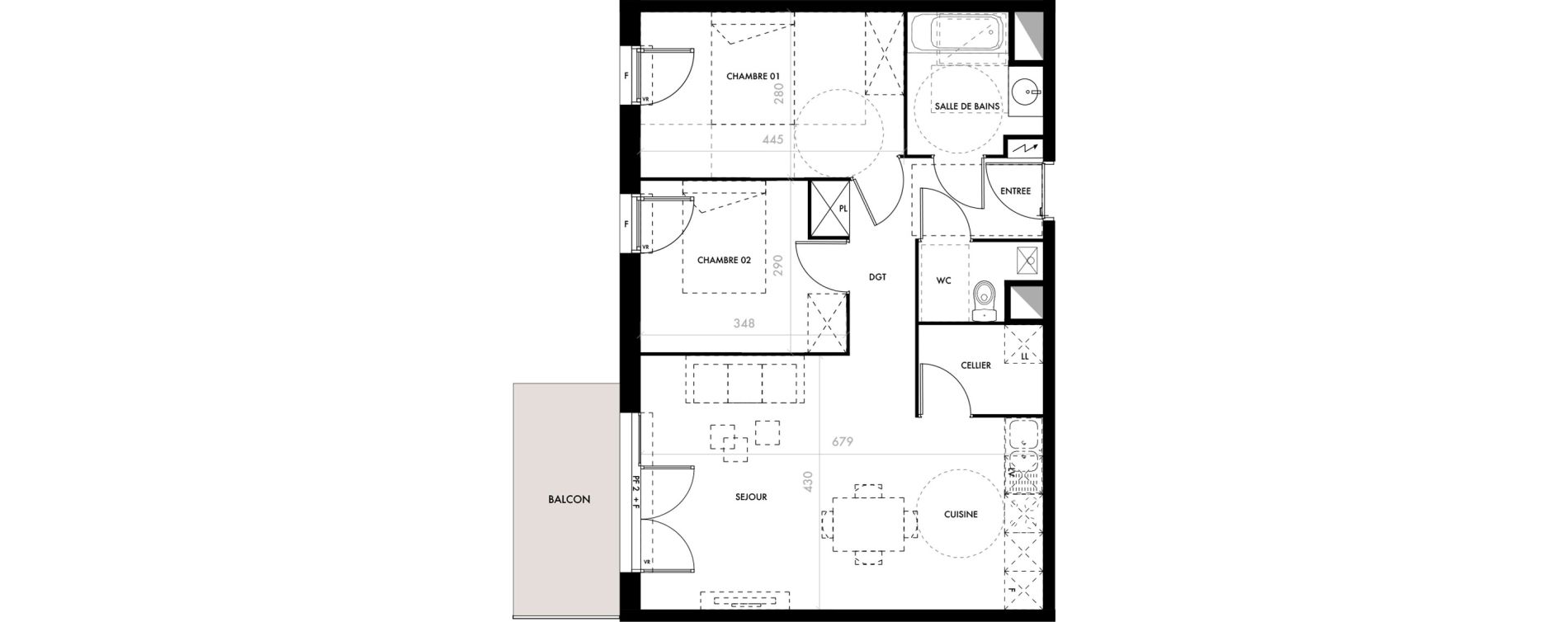 Appartement T3 de 66,16 m2 &agrave; Malemort-Sur-Corr&egrave;ze Centre