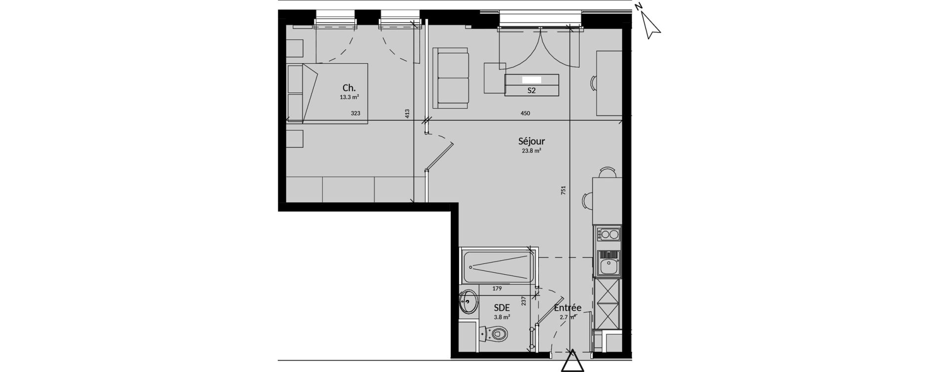 Appartement T2 de 43,60 m2 &agrave; Niort Saint-liguaire