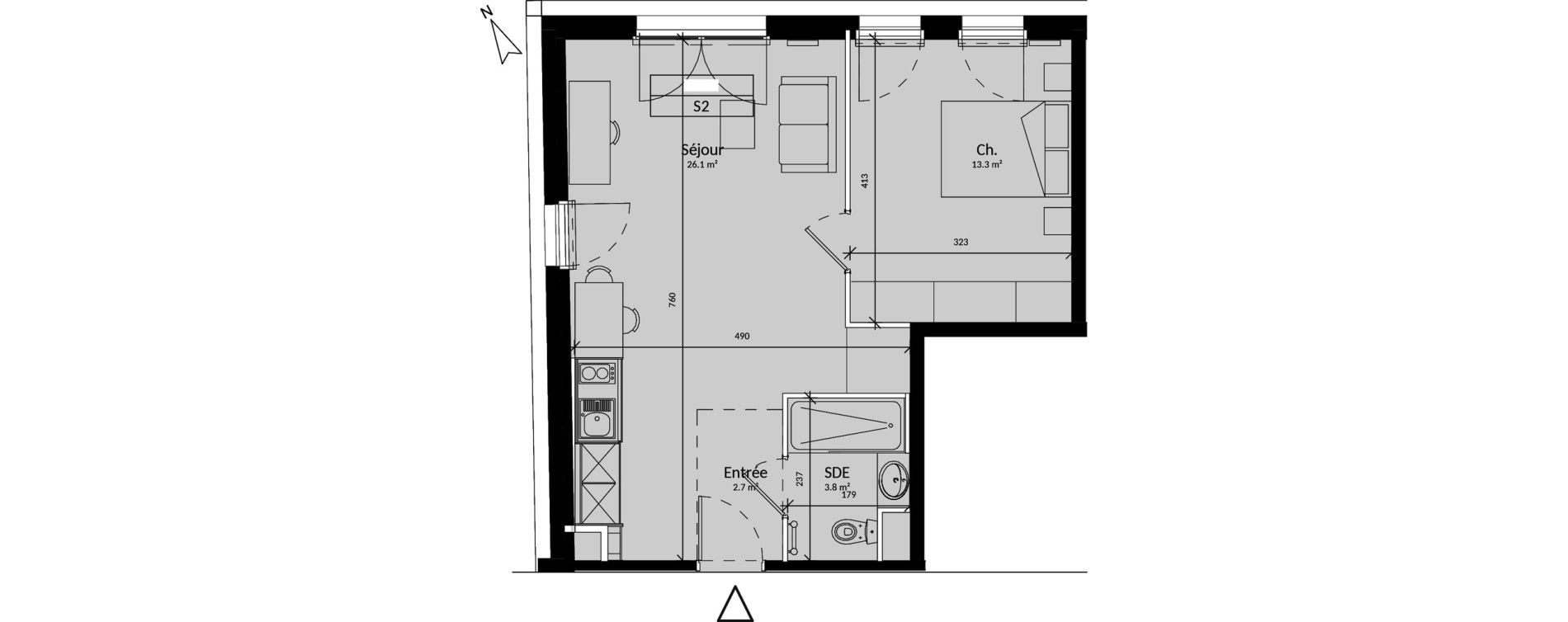 Appartement T2 de 45,90 m2 &agrave; Niort Saint-liguaire