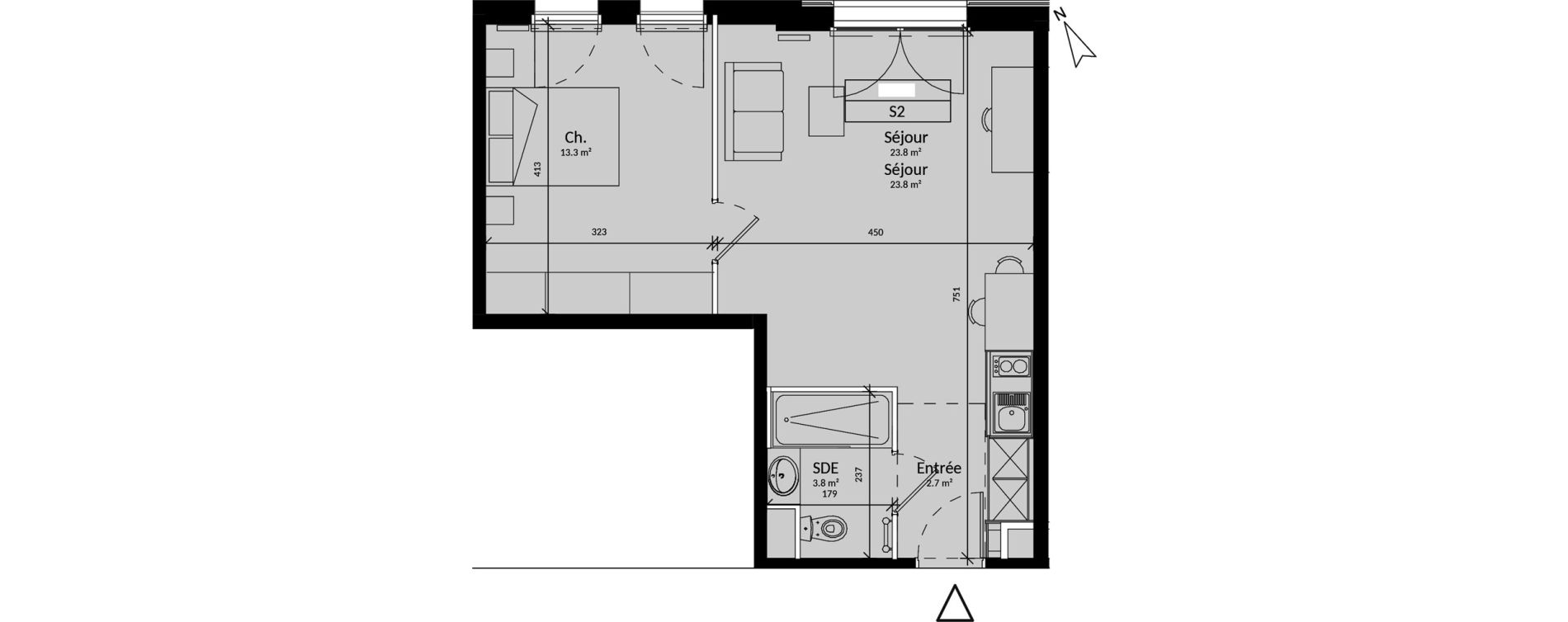Appartement T2 de 43,60 m2 &agrave; Niort Saint-liguaire