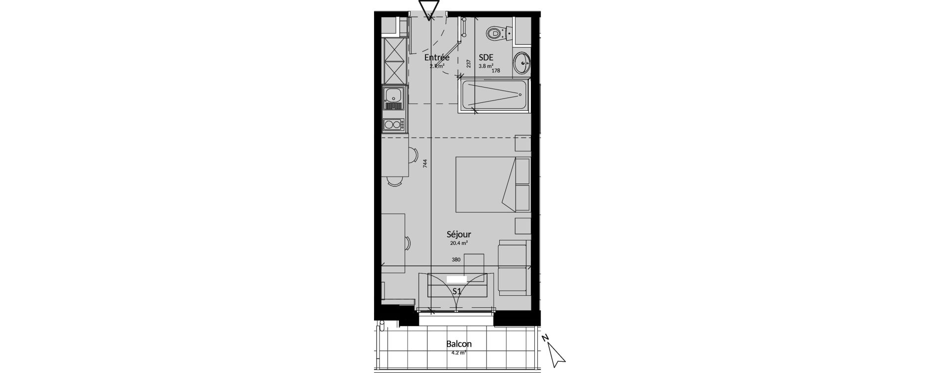 Appartement T1 de 26,90 m2 &agrave; Niort Saint-liguaire