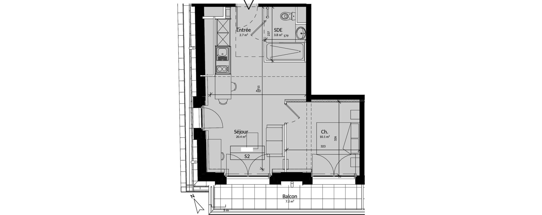 Appartement T2 de 37,00 m2 &agrave; Niort Saint-liguaire