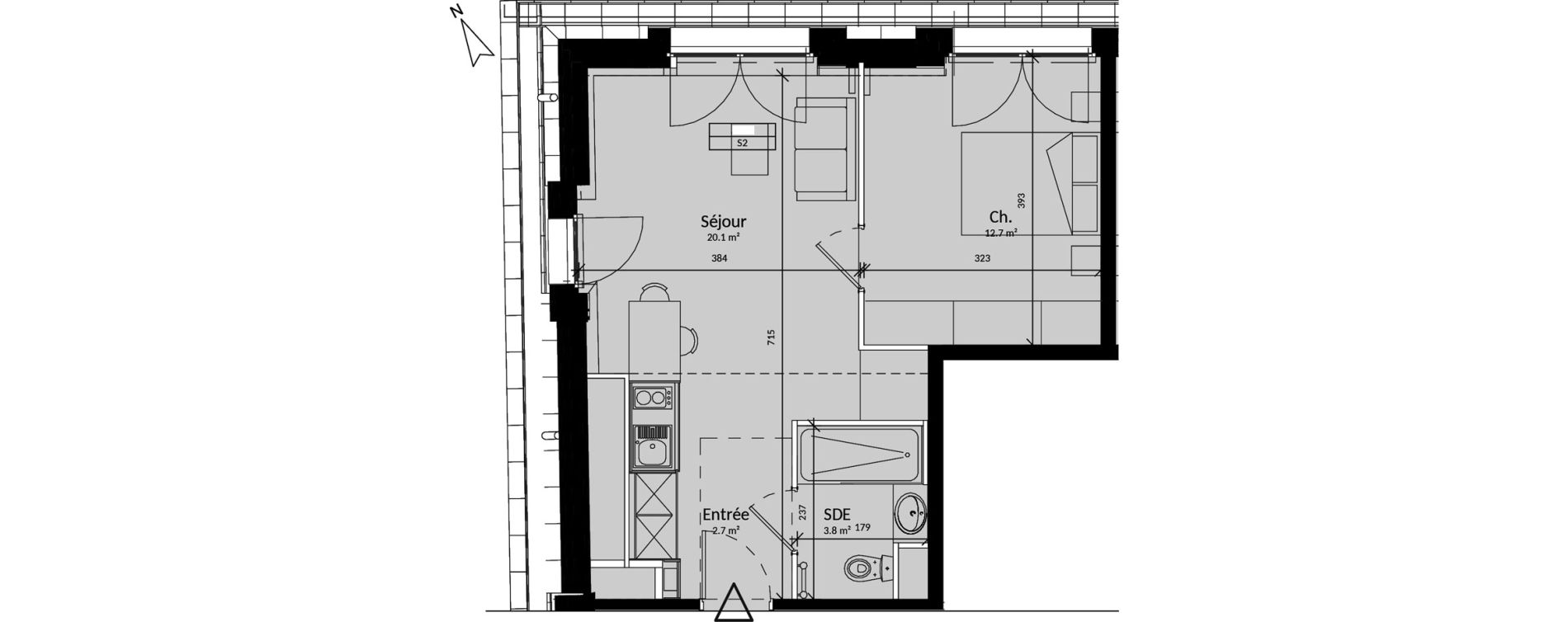 Appartement T2 de 40,00 m2 &agrave; Niort Saint-liguaire