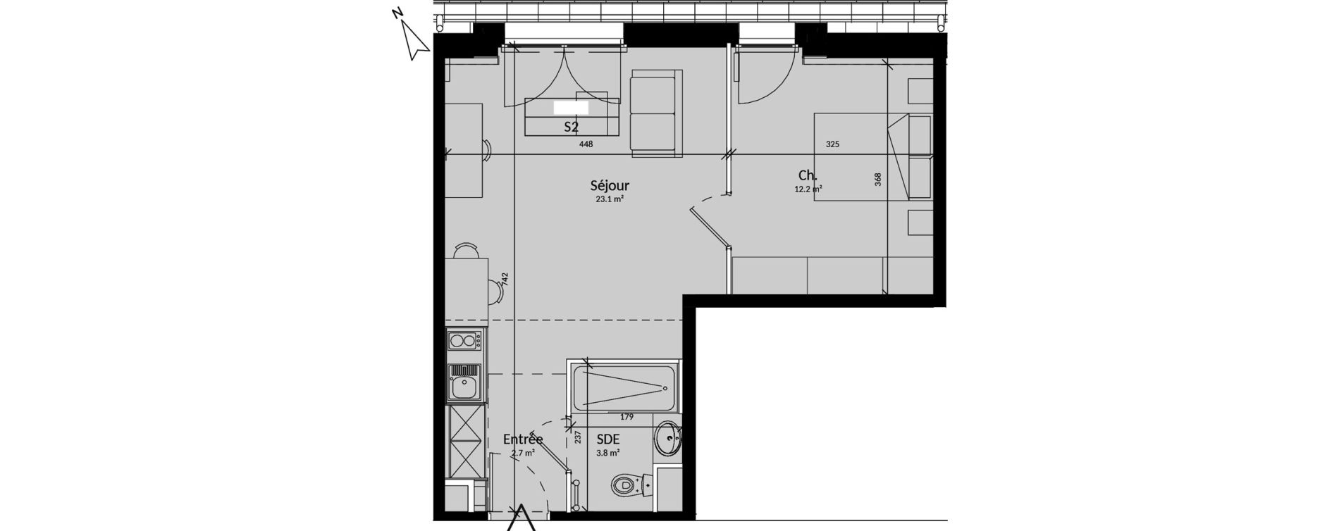 Appartement T2 de 41,80 m2 &agrave; Niort Saint-liguaire