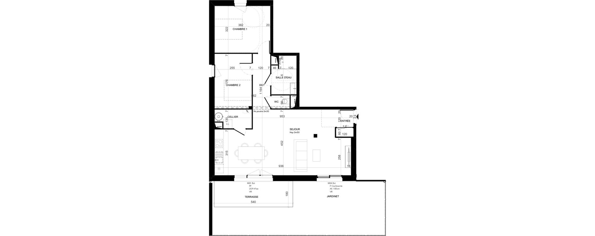 Appartement T3 de 73,78 m2 &agrave; Niort Les sabli&egrave;res