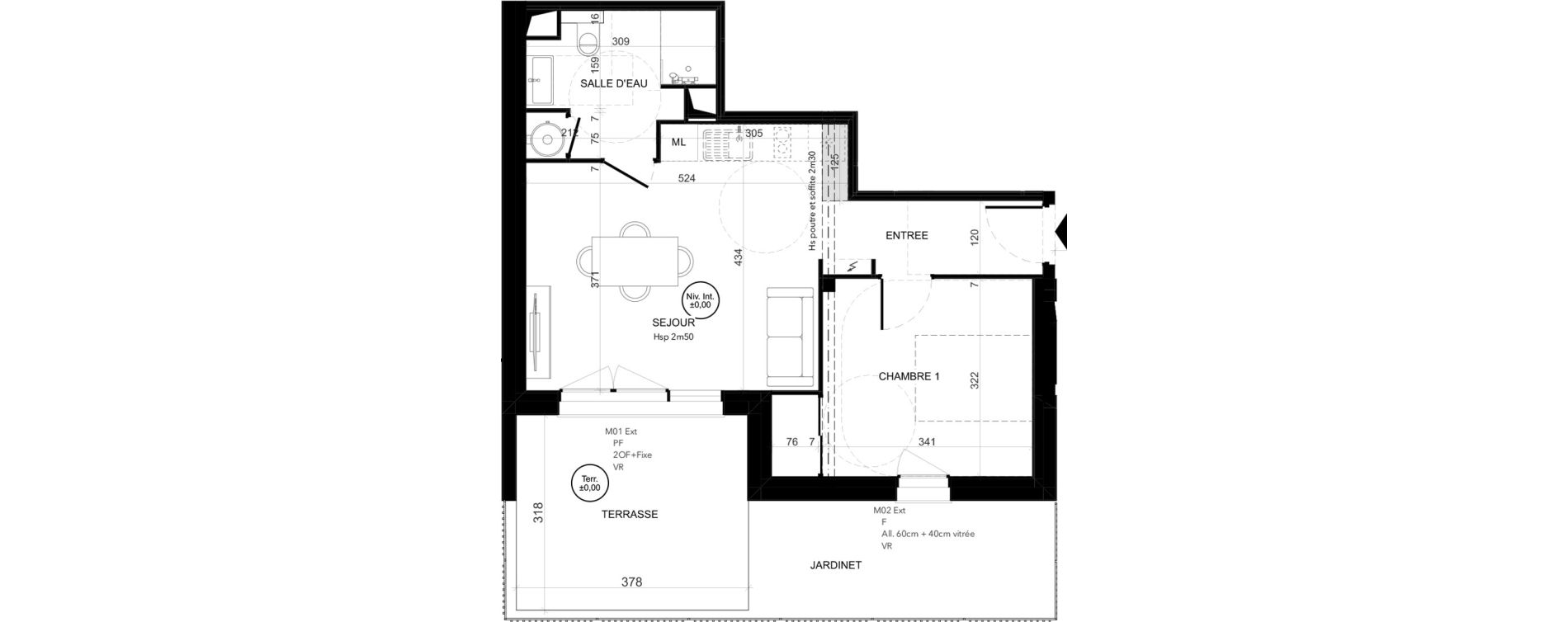 Appartement T2 de 42,50 m2 &agrave; Niort Les sabli&egrave;res