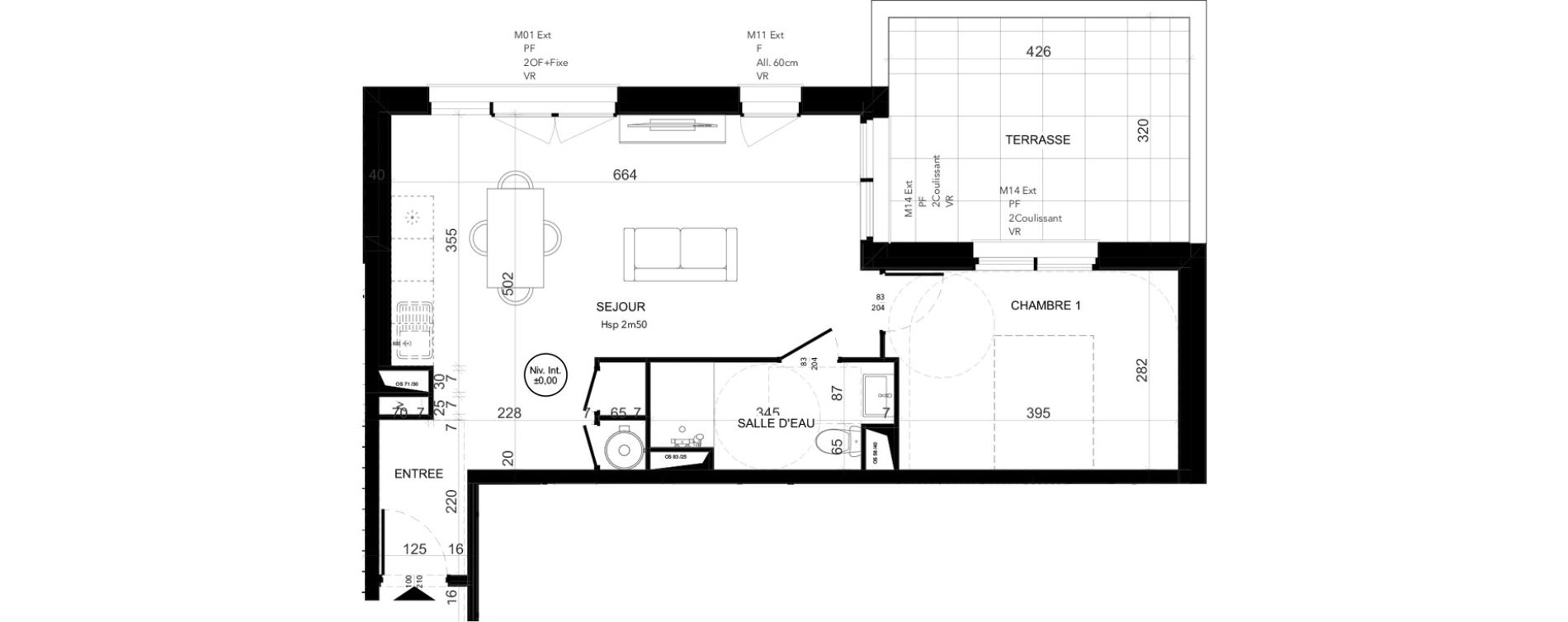 Appartement T2 de 46,36 m2 &agrave; Niort Les sabli&egrave;res