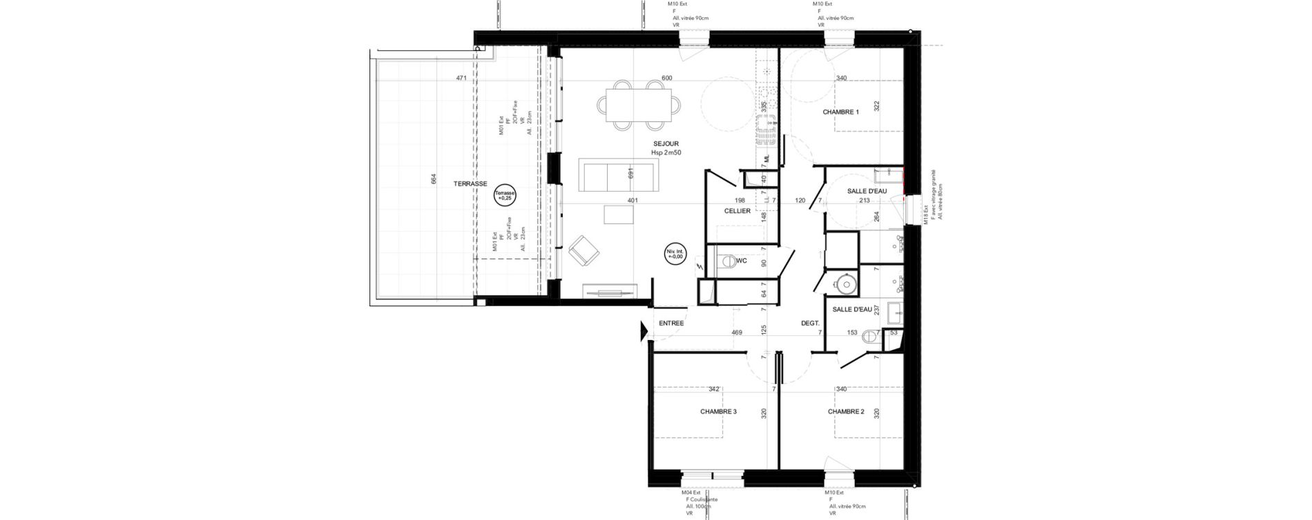 Appartement T4 de 93,85 m2 &agrave; Niort Les sabli&egrave;res