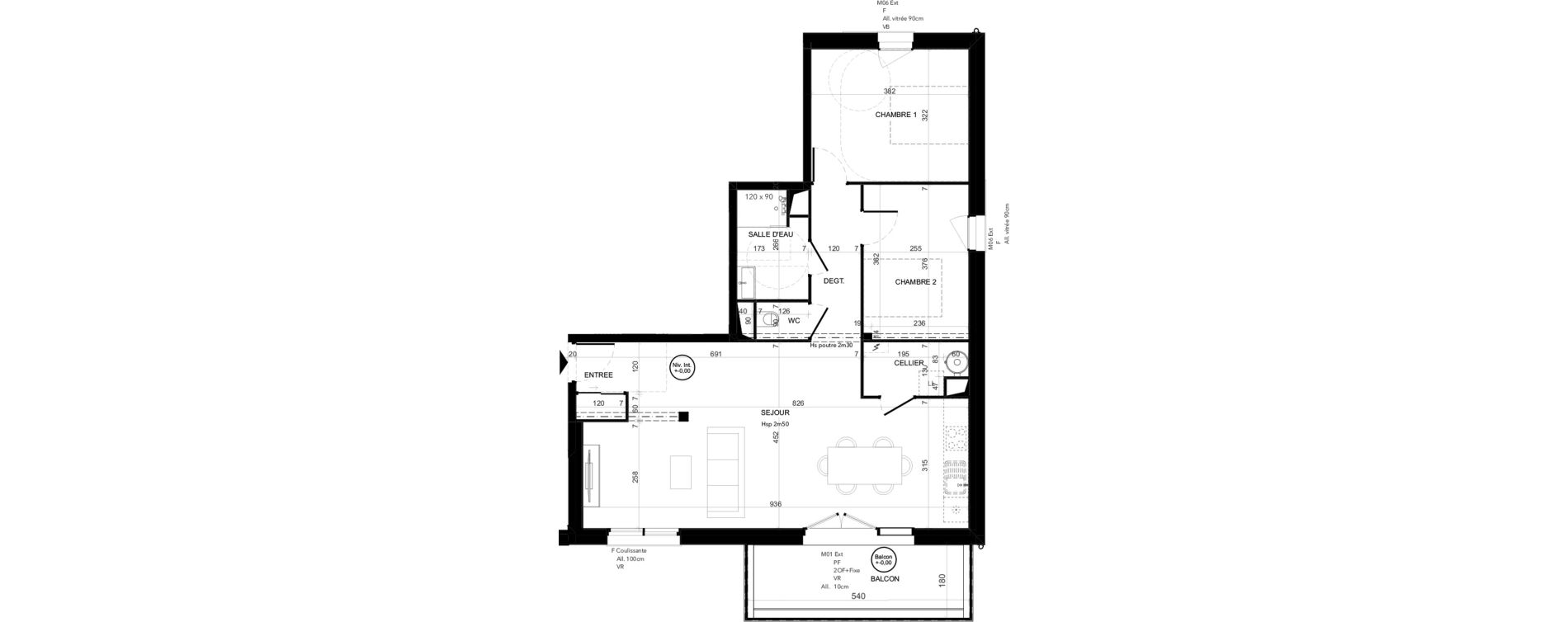 Appartement T3 de 73,77 m2 &agrave; Niort Les sabli&egrave;res