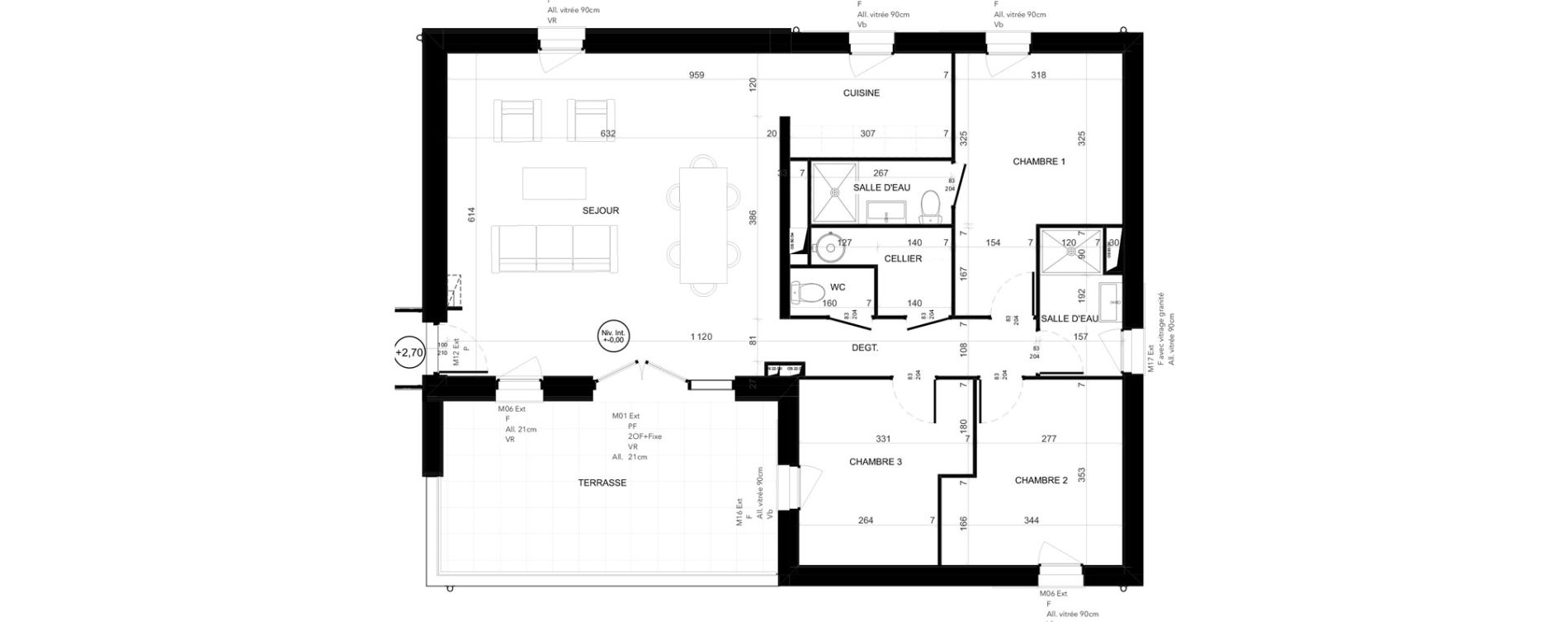 Appartement T4 de 96,58 m2 &agrave; Niort Les sabli&egrave;res