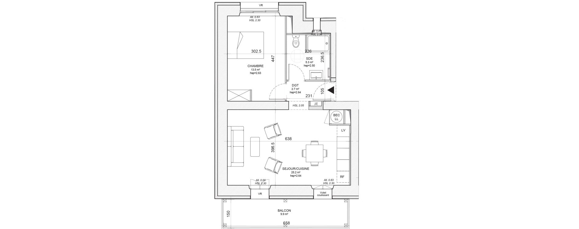 Appartement T2 de 46,70 m2 &agrave; Niort Nord