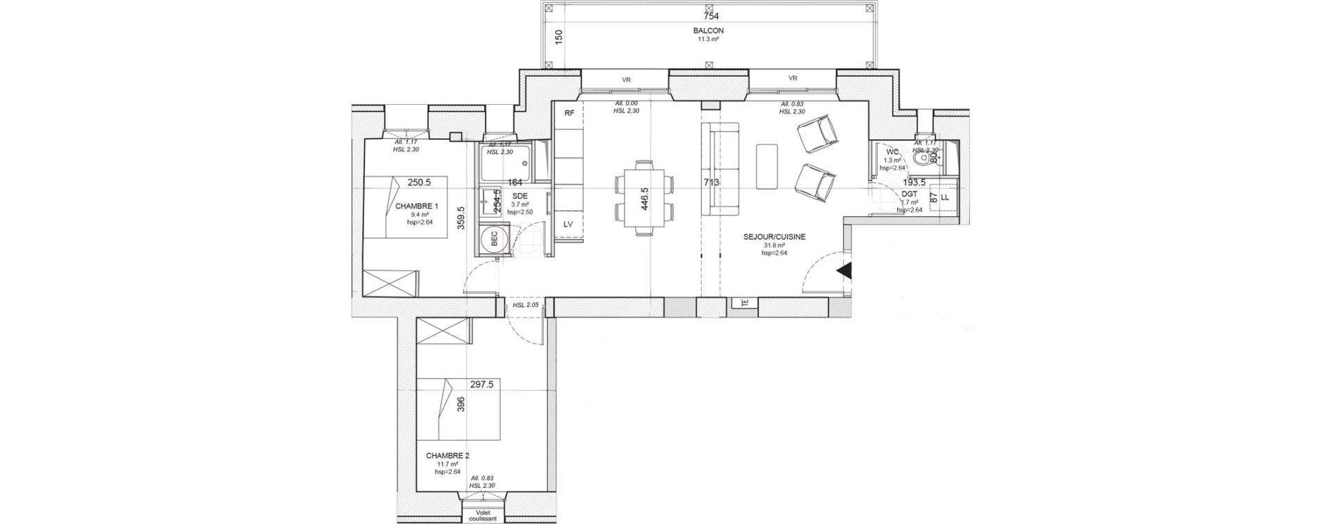 Appartement T3 de 59,60 m2 &agrave; Niort Nord