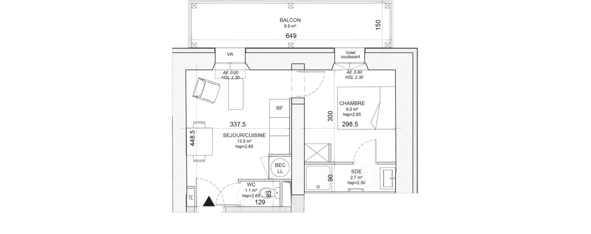 Appartement T2 de 26,30 m2 &agrave; Niort Nord