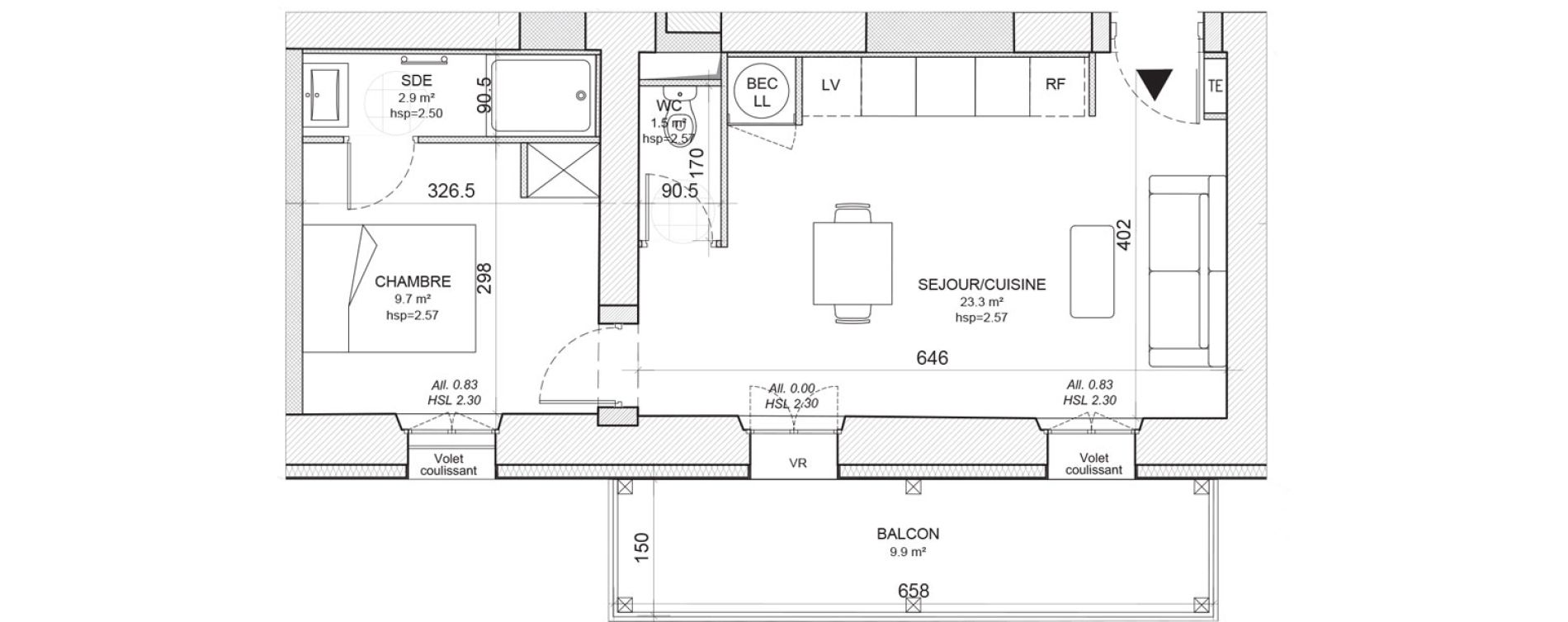Appartement T2 de 37,40 m2 &agrave; Niort Nord