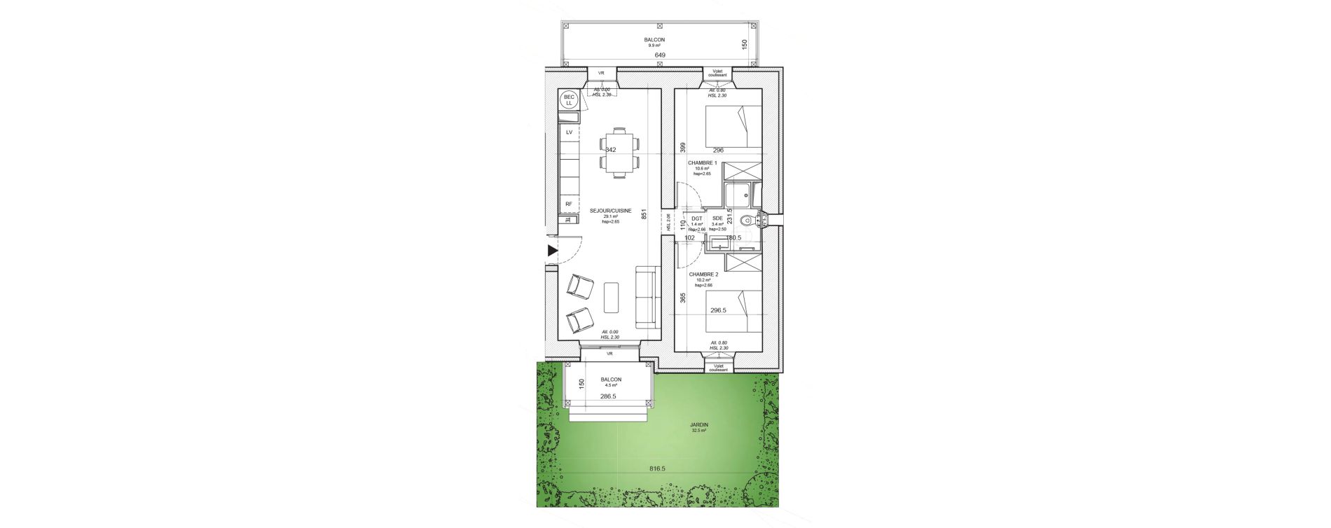 Appartement T3 de 54,70 m2 &agrave; Niort Nord