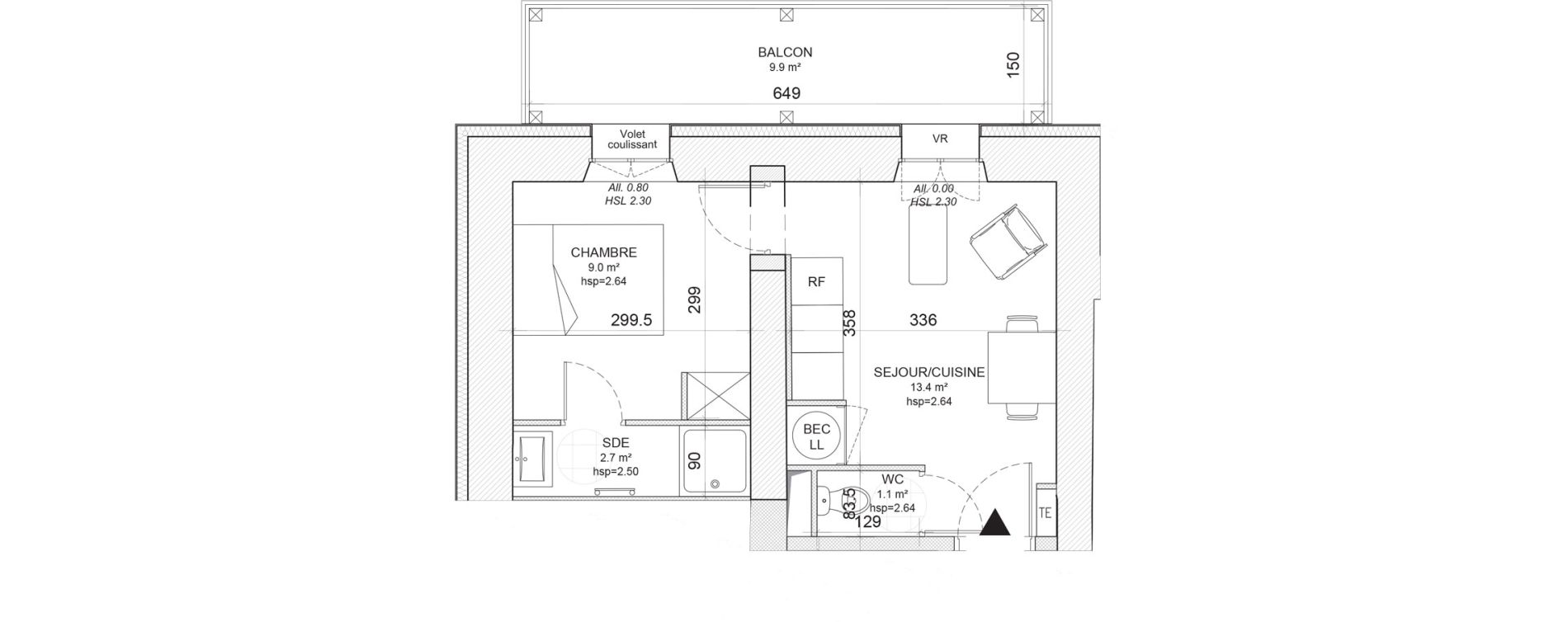 Appartement T2 de 26,20 m2 &agrave; Niort Nord