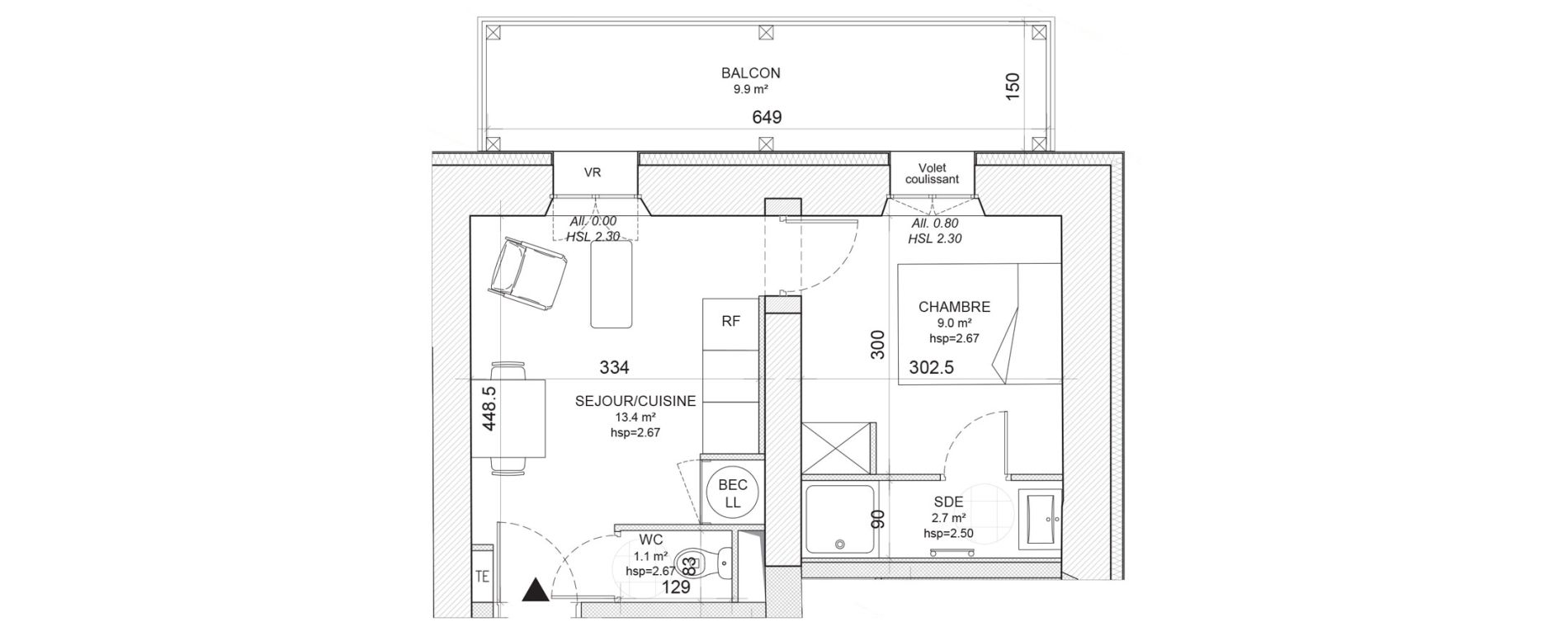 Appartement T2 de 26,20 m2 &agrave; Niort Nord