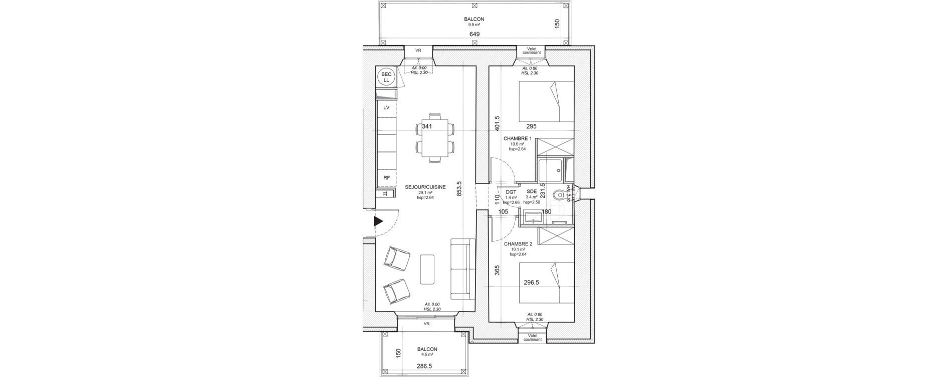 Appartement T3 de 54,60 m2 &agrave; Niort Nord