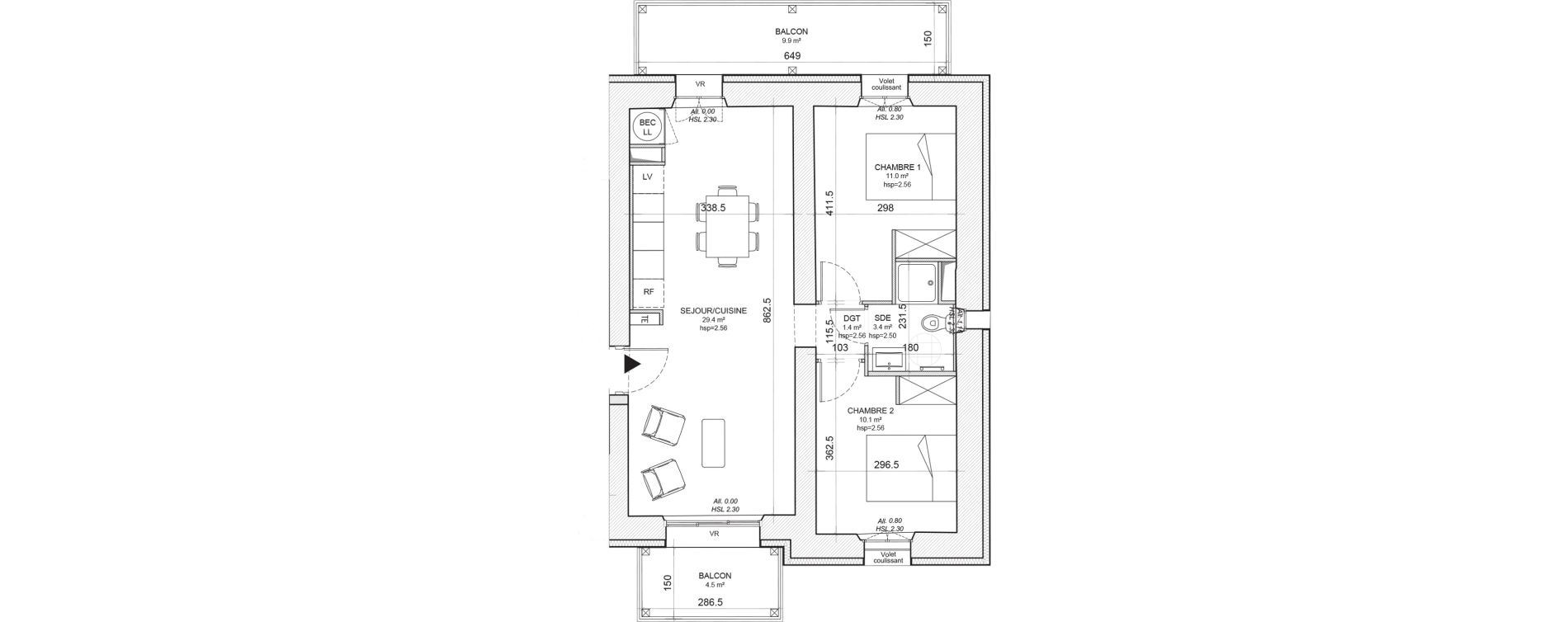 Appartement T3 de 55,30 m2 &agrave; Niort Nord