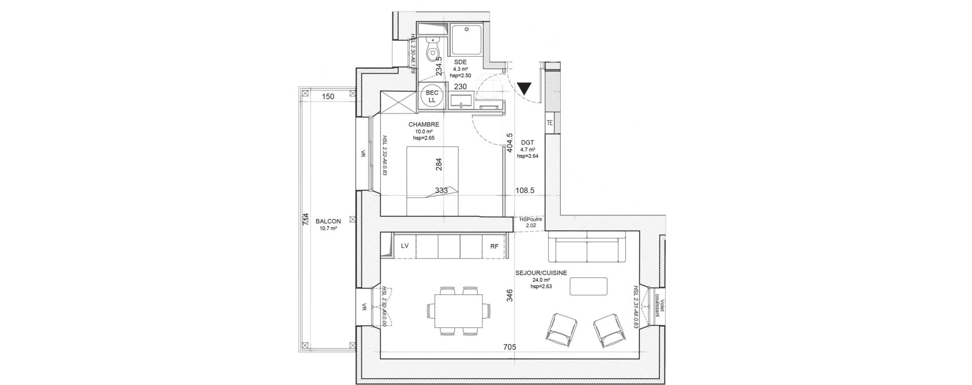 Appartement T2 de 43,00 m2 &agrave; Niort Nord