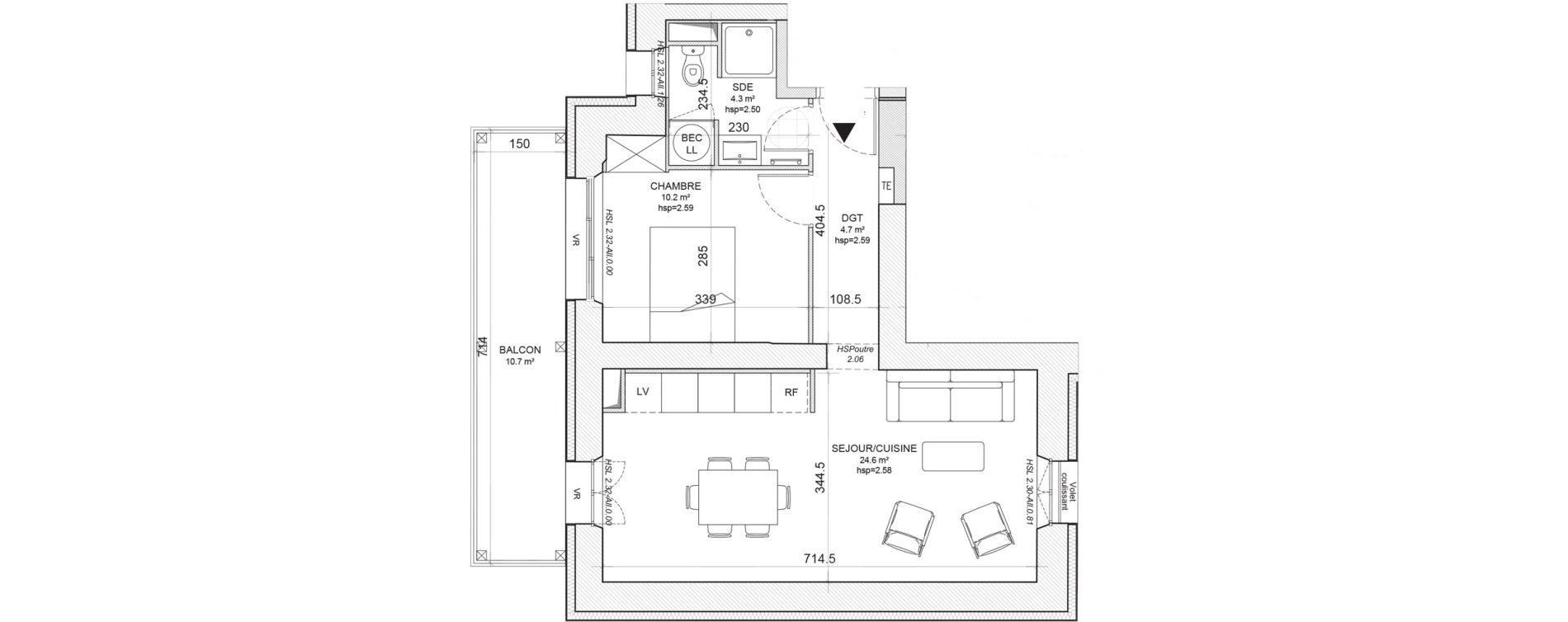 Appartement T2 de 43,80 m2 &agrave; Niort Nord