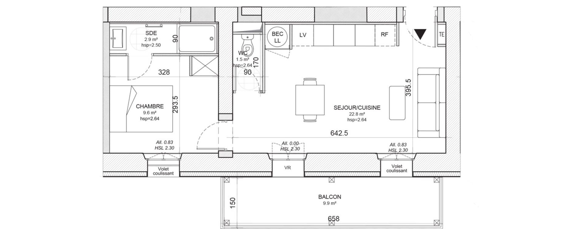Appartement T2 de 36,80 m2 &agrave; Niort Nord