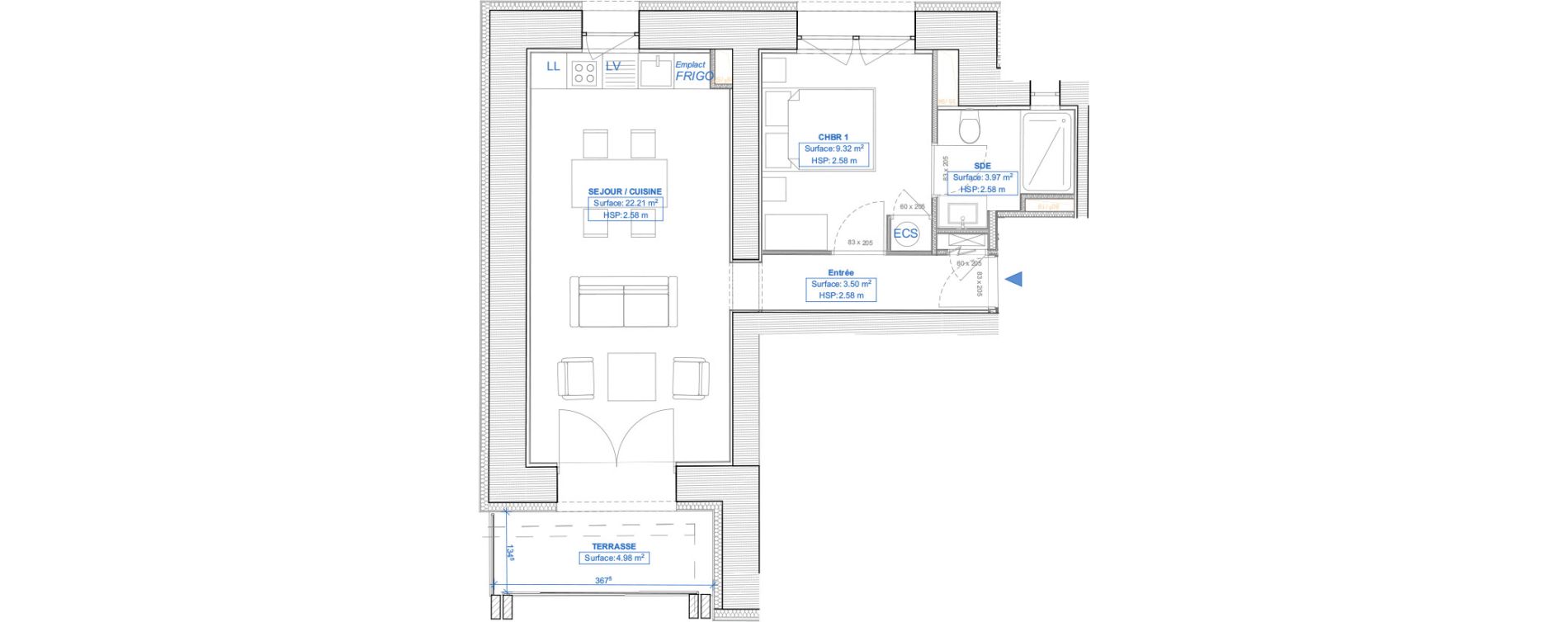 Appartement T2 de 39,00 m2 &agrave; Niort Nord