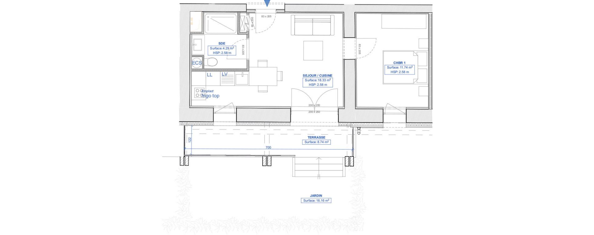 Appartement T2 de 34,36 m2 &agrave; Niort Nord