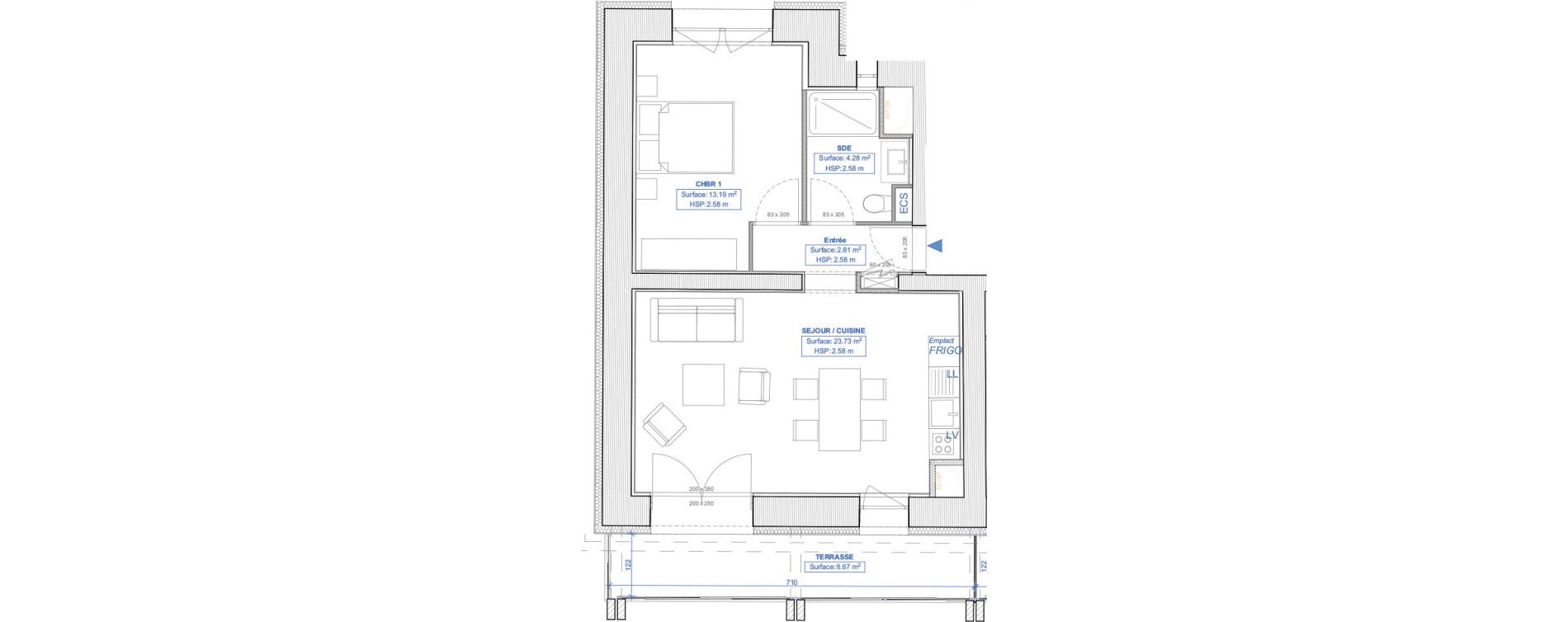 Appartement T2 de 44,01 m2 &agrave; Niort Nord