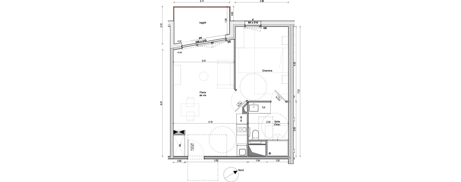 Appartement T2 de 42,42 m2 &agrave; Niort Souch&eacute;