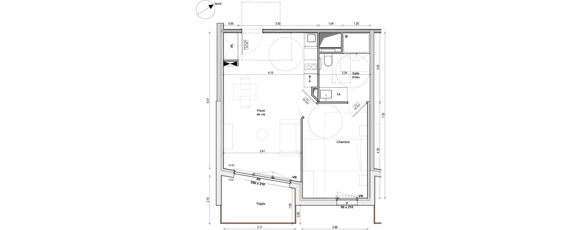 Appartement T2 de 41,94 m2 &agrave; Niort Souch&eacute;